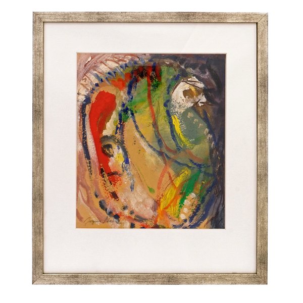 Jørgen Nash, mixed media
Jørgen Nash, 1920-2004, mixed media, Wasserfarbe und Kreide
Signeret Jørgen Nash
Lysmål: 26x22cm. Med ramme: 41x34cm