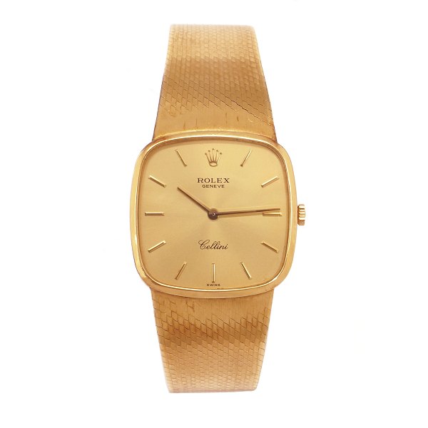 Rolex Cellini 4114 aus 18kt Gold. Wird mit Zertifikat vom 28.11.85 geliefert. Masse: 30x30mm