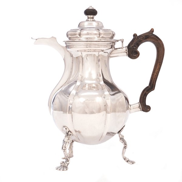 Dänische Regence Silberkanne von Povel Knudsen Lund, Aalborg, 1767-94. H: 28cm. G: 935gr