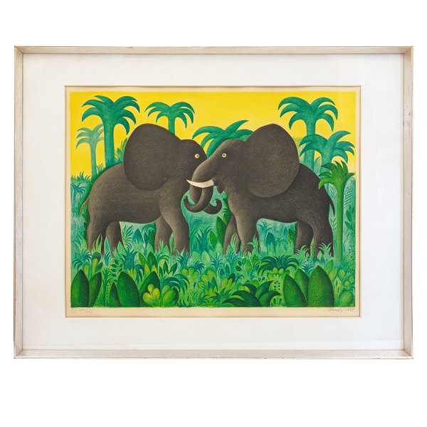 Hans Christian Scherfig, 1905-79, Lithographie, 250/270. Lichtmasse: 48x61cm. Mit Rahmen: 64x81cm